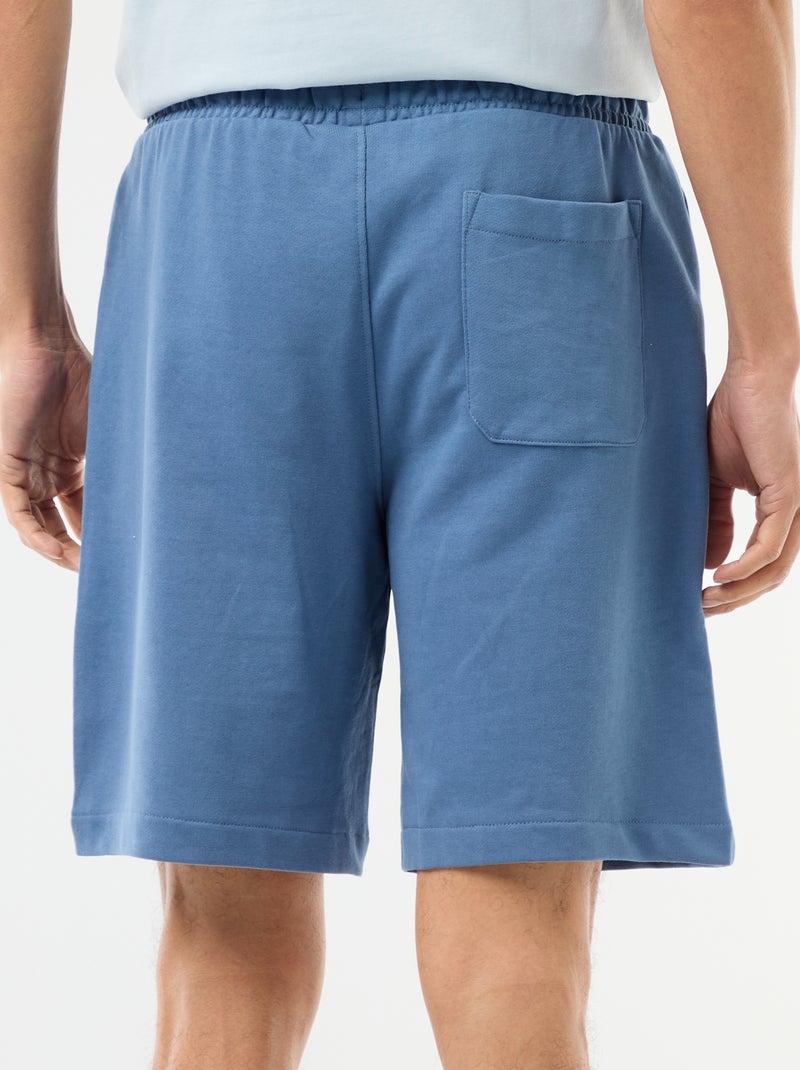 Bermuda en molleton léger uni Bleu - Kiabi