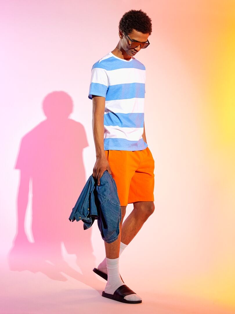 Bermuda en molleton uni Orange - Kiabi