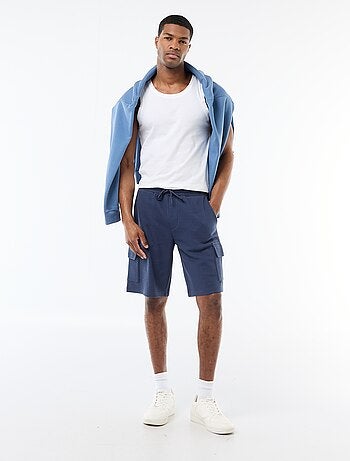 Bermuda en piqué de coton multipoches