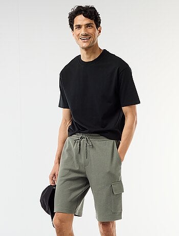 Bermuda en piqué de coton multipoches