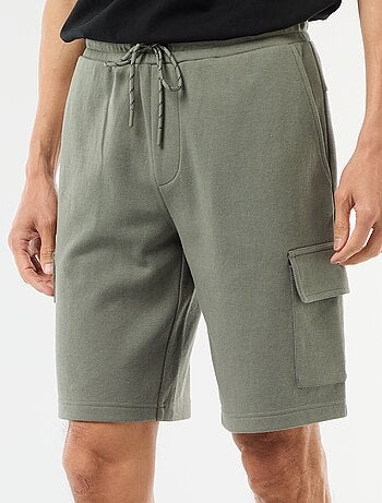 Bermuda en piqué de coton multipoches