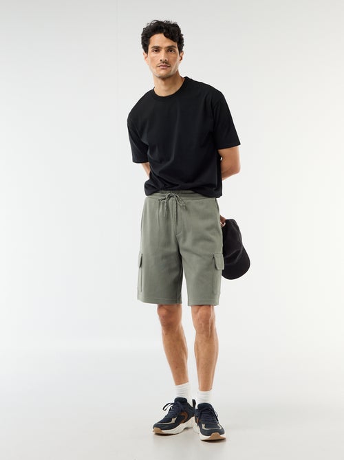 Bermuda en piqué de coton multipoches - Kiabi