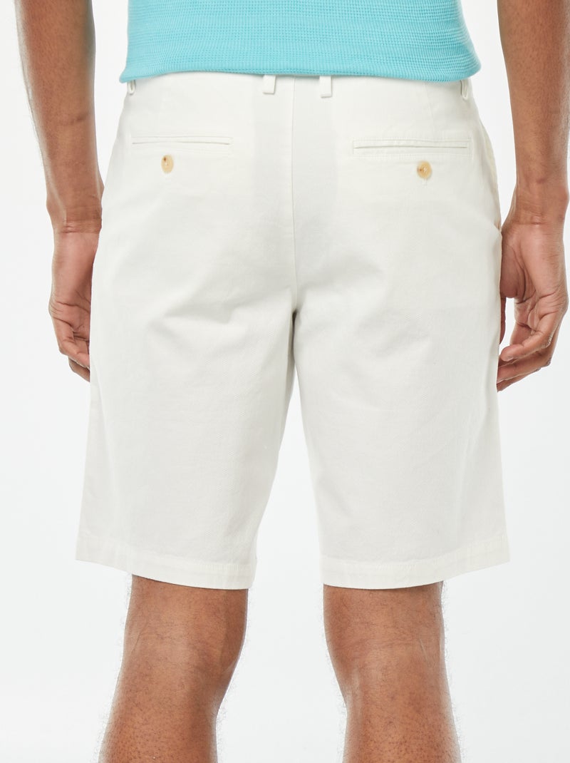 Bermuda en piqué de coton uni Blanc cassé - Kiabi