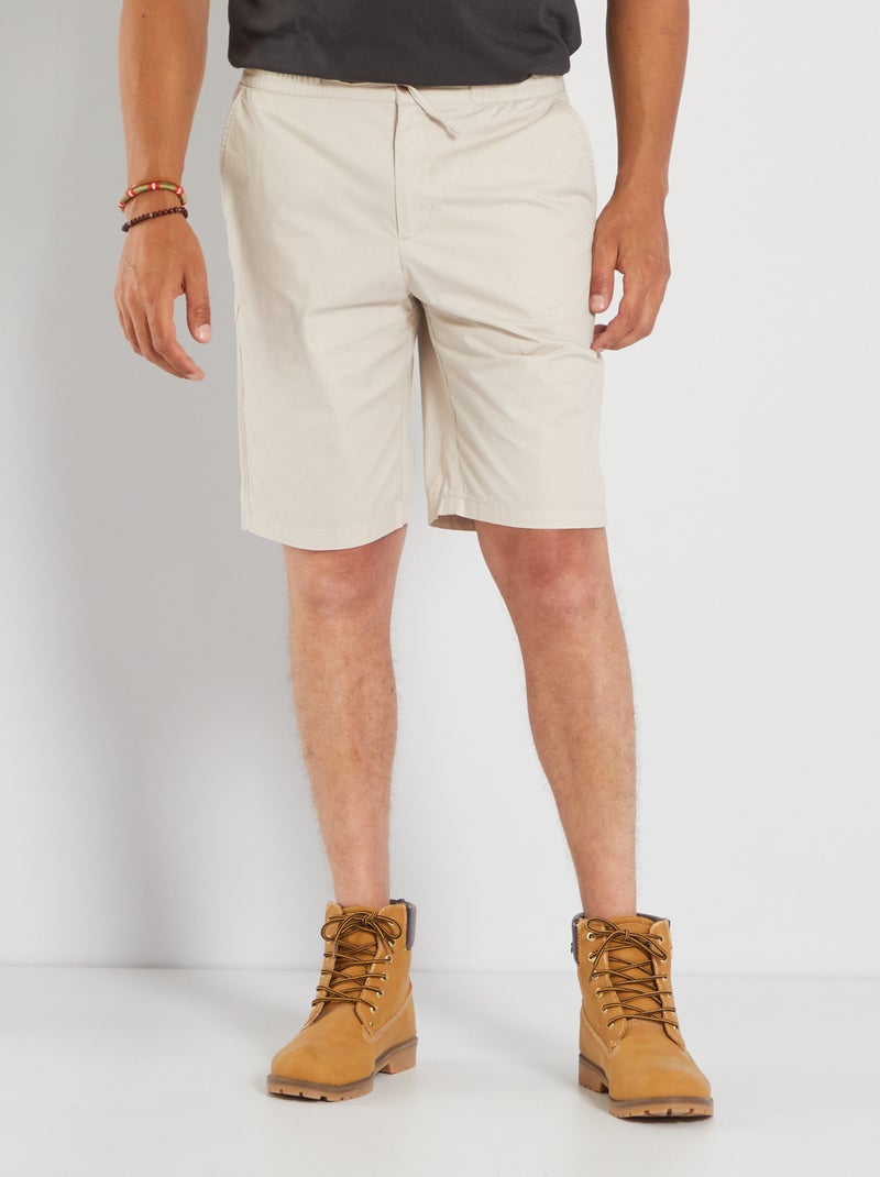 Bermuda en popeline gris beige - Kiabi