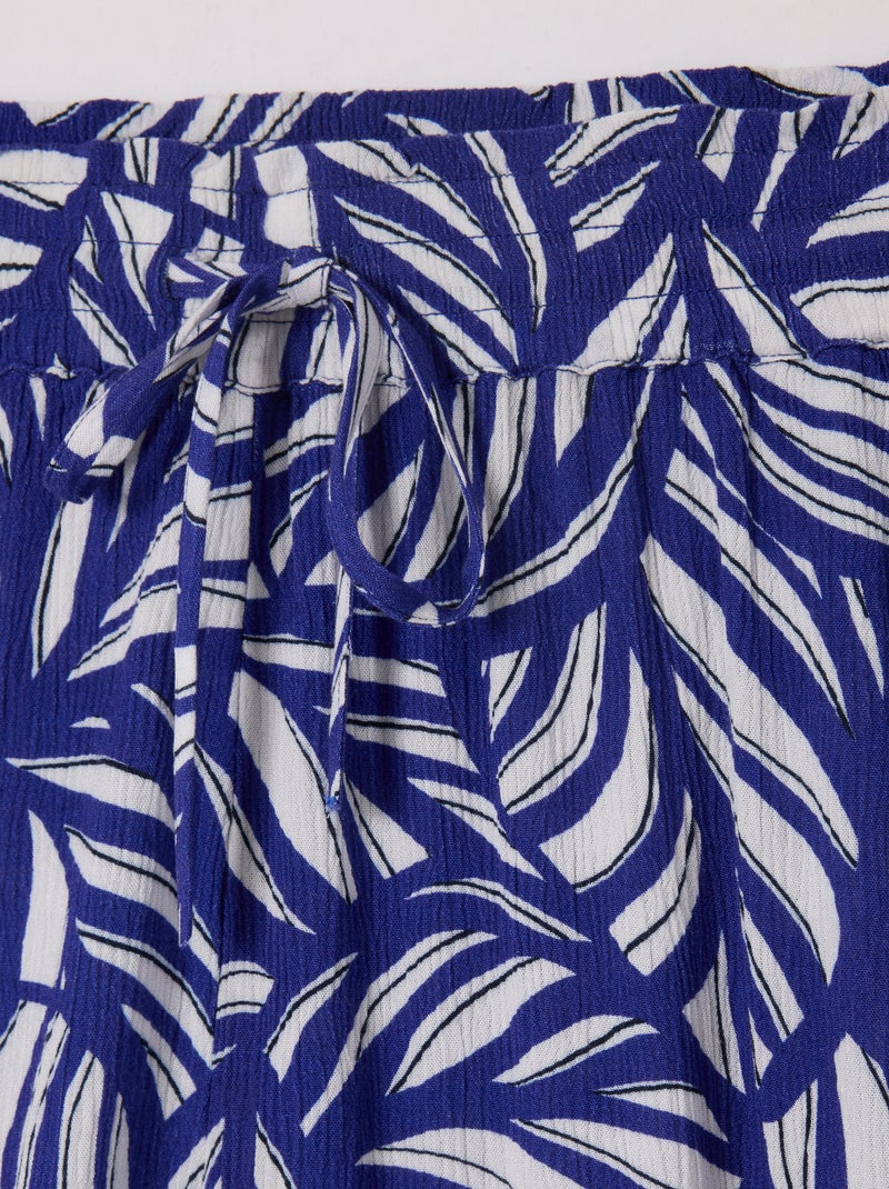 Bermuda en tissu créponné pure viscose - Damart Bleu - Kiabi