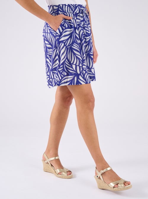 Bermuda en tissu créponné pure viscose - Damart - Kiabi