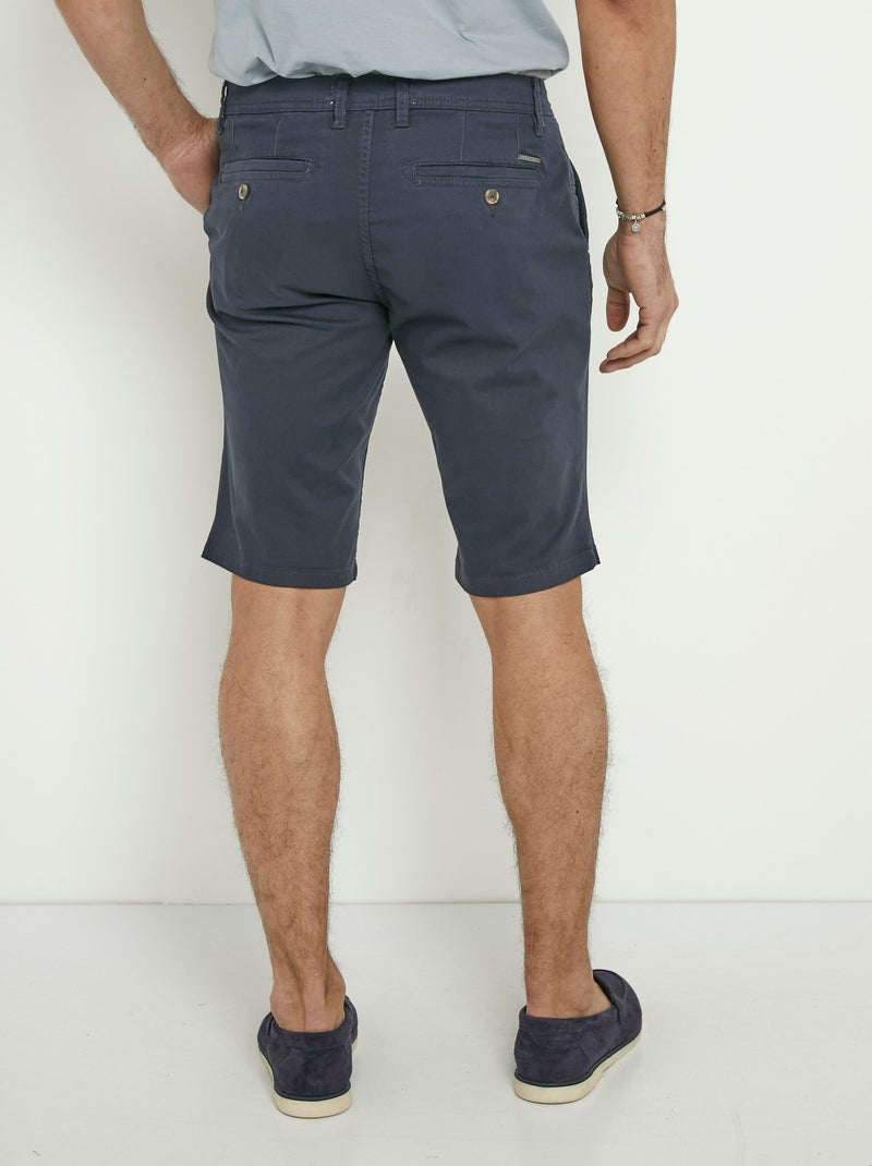 Bermuda en toile de coton extensible - AFIBEL Bleu marine - Kiabi