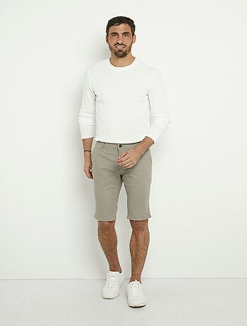 Bermuda en toile de coton extensible