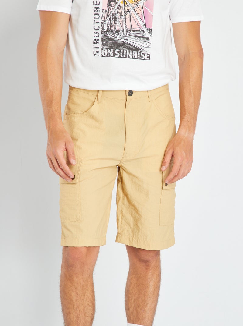 Bermuda en toile parachute Taupe - Kiabi