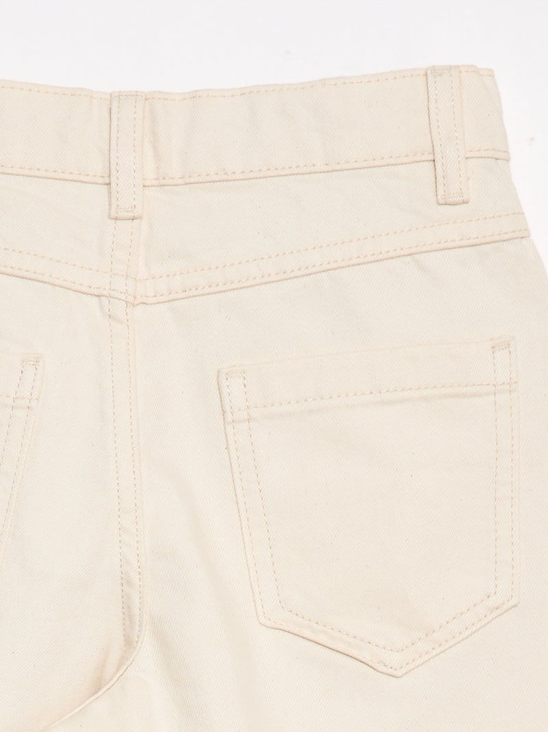 Bermuda en twill 5 poches Blanc - Kiabi