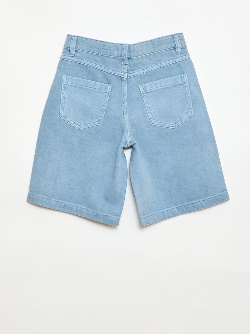 Bermuda en twill 5 poches Bleu - Kiabi