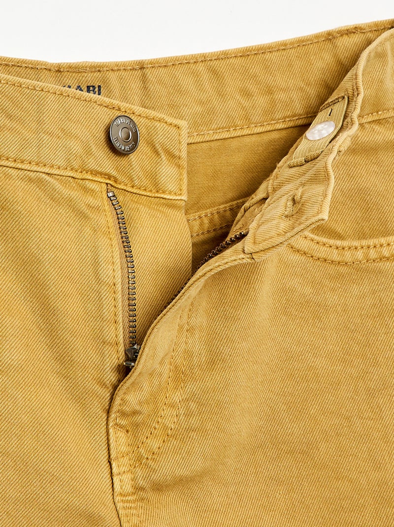 Bermuda en twill 5 poches Jaune - Kiabi