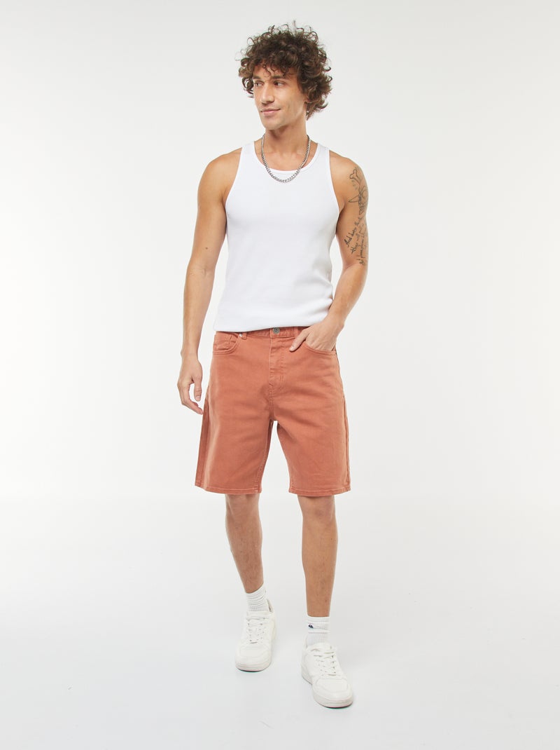 Bermuda en twill à 5 poches Rouge - Kiabi