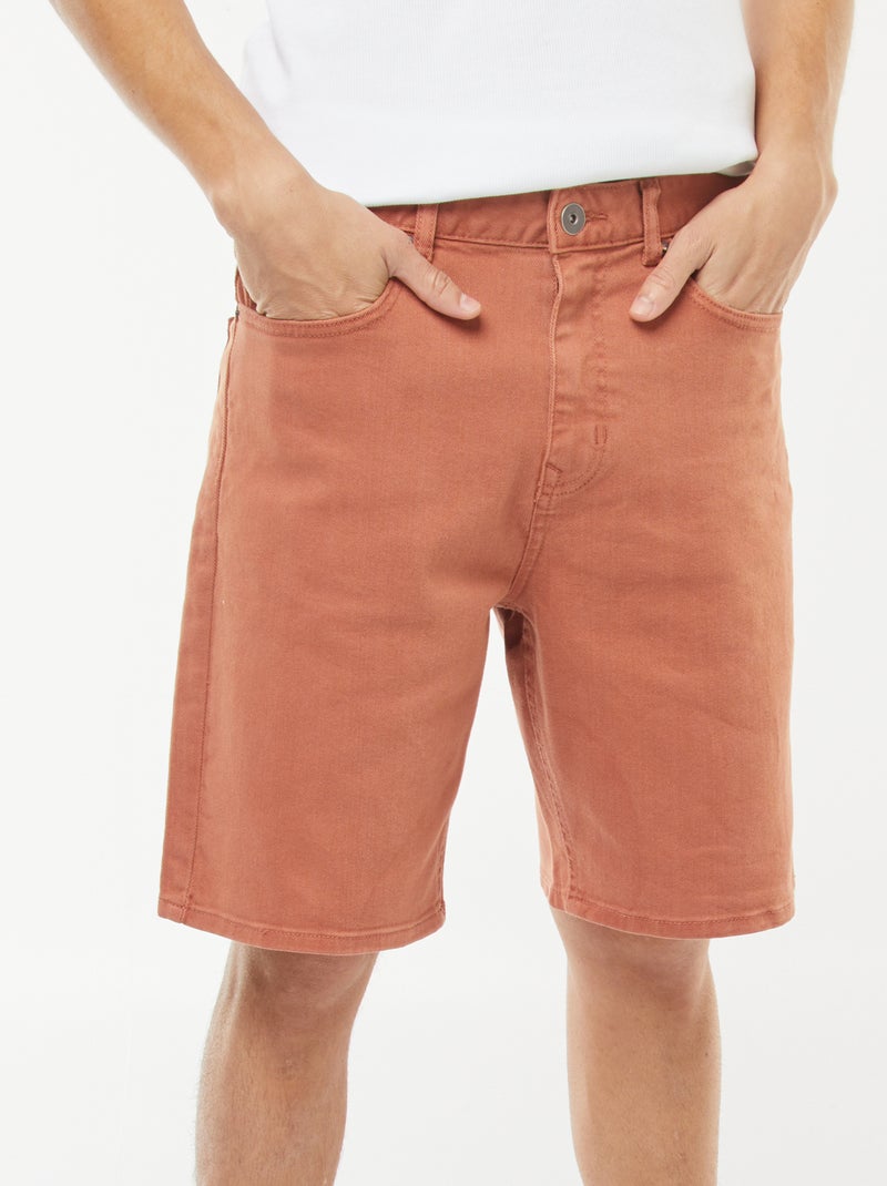 Bermuda en twill à 5 poches Rouge - Kiabi