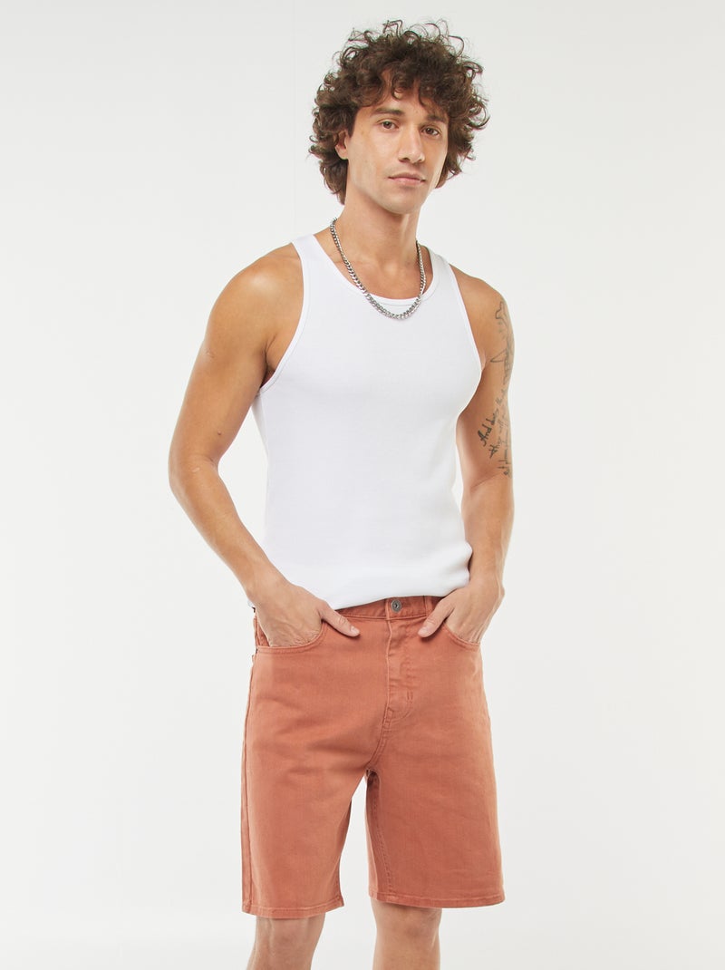 Bermuda en twill à 5 poches Rouge - Kiabi