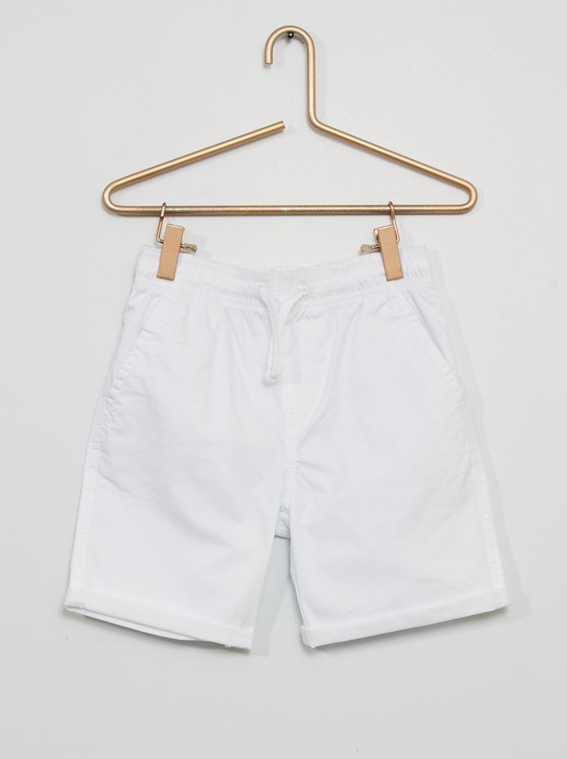 Bermuda en twill de coton blanc - Kiabi