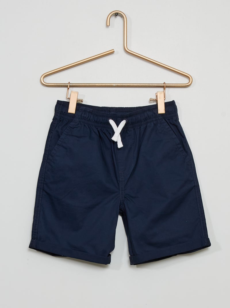 Bermuda en twill de coton bleu marine - Kiabi
