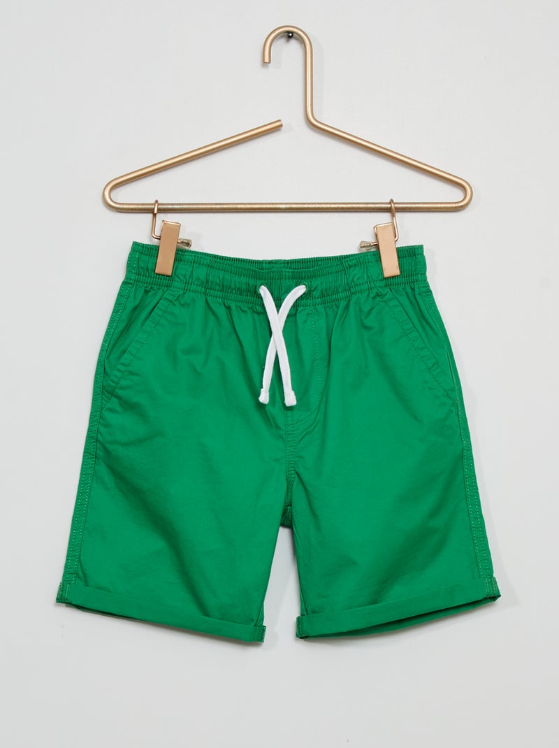 Bermuda en twill de coton vert - Kiabi