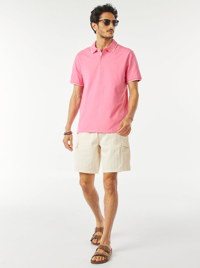 Bermuda en twill multipoches Blanc - Kiabi