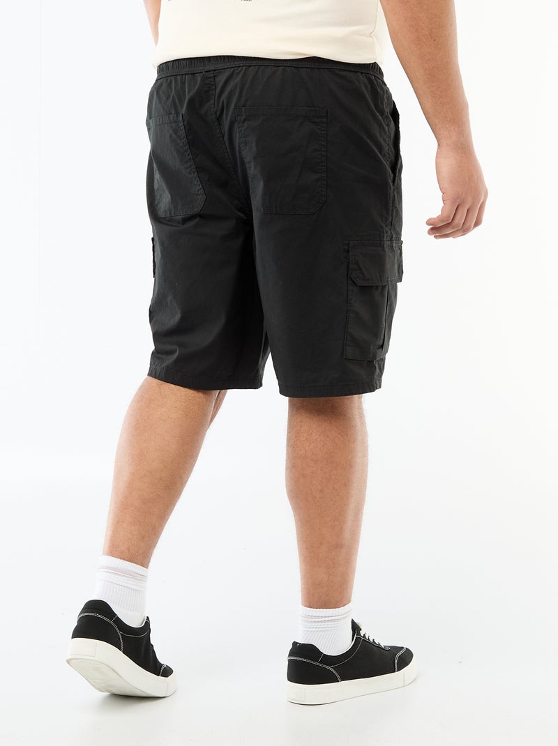 Bermuda en twill multipoches Noir - Kiabi