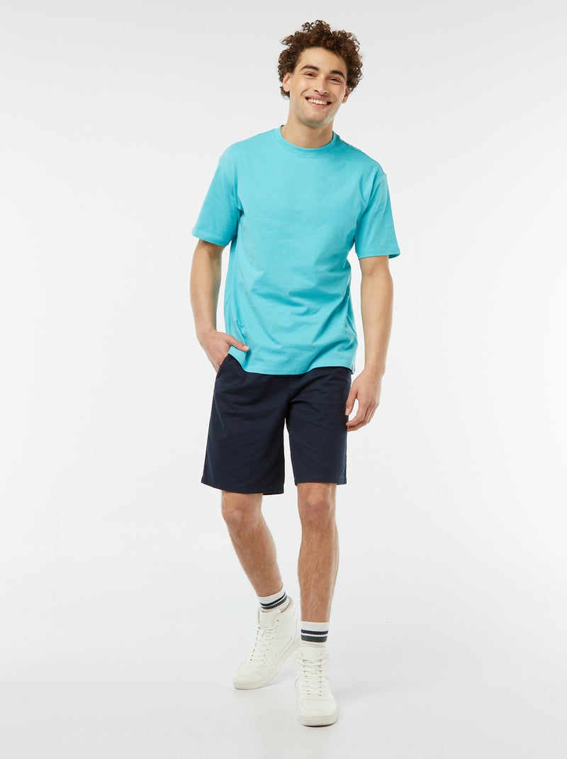 Bermuda en twill uni BLEU - Kiabi