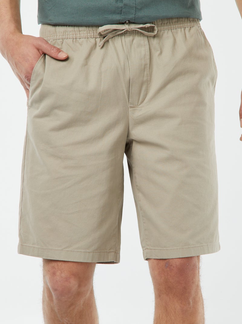 Bermuda en twill uni GRIS - Kiabi