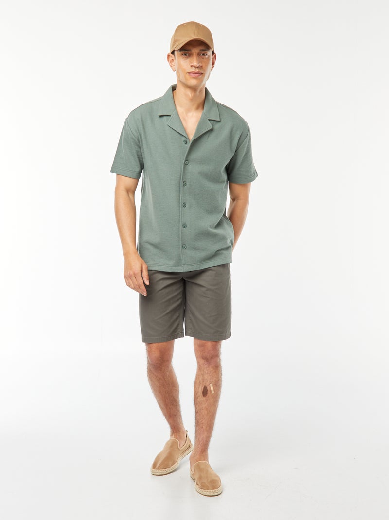 Bermuda en twill uni Kaki - Kiabi