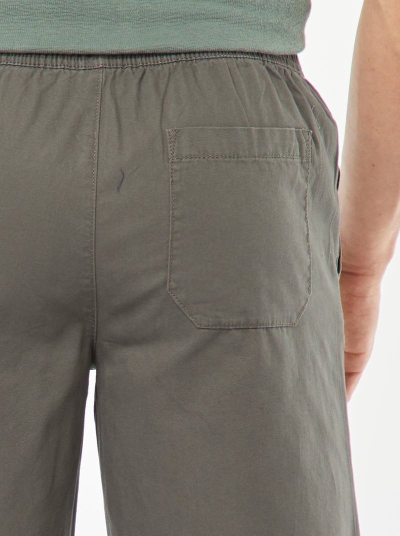 Bermuda en twill uni Kaki - Kiabi