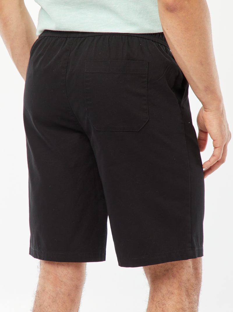 Bermuda en twill uni noir - Kiabi