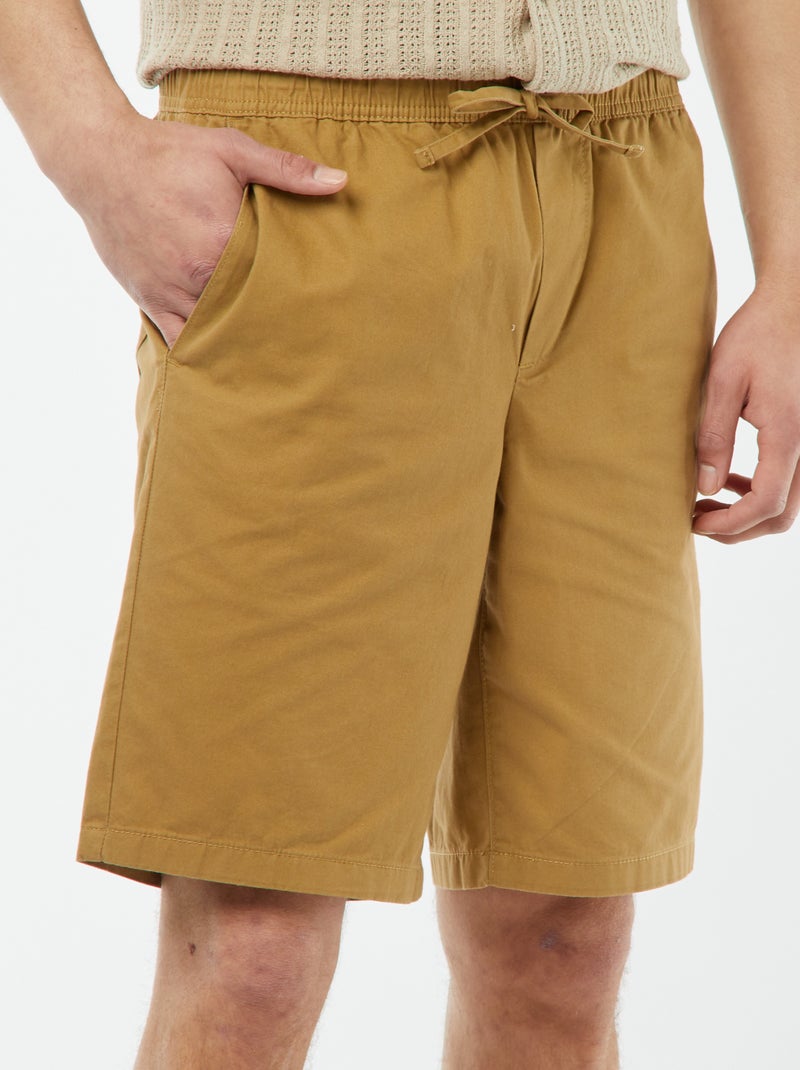 Bermuda en twill uni VERT - Kiabi