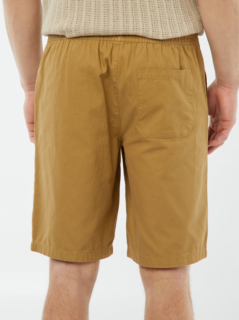 Bermuda en twill uni VERT - Kiabi