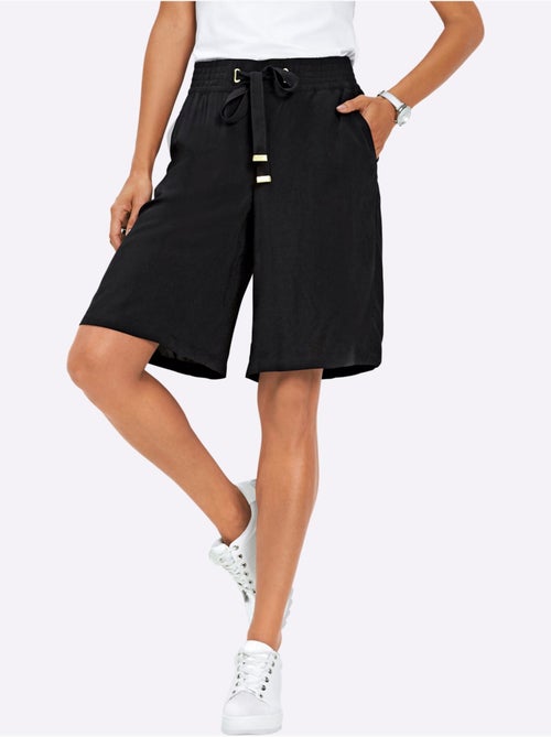 Bermuda fluide avec ceinture élastique et poches latérales - Taille standard - Witt - Kiabi
