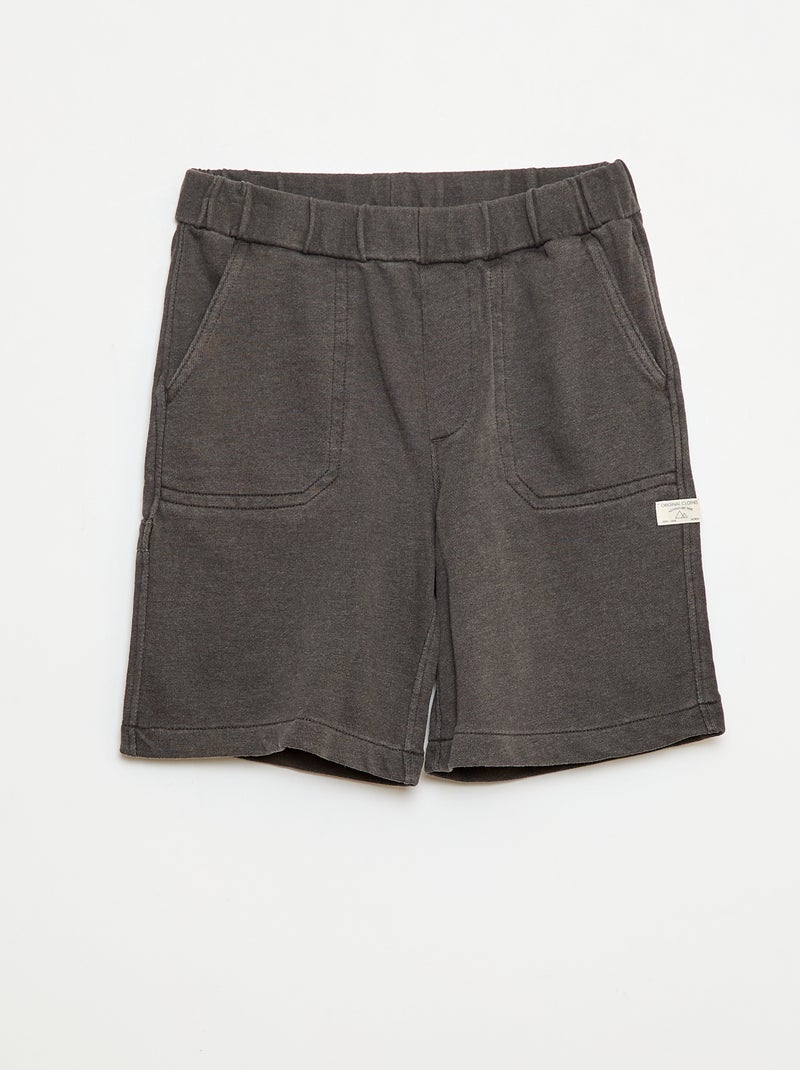 Bermuda fluide en french terry Noir - Kiabi