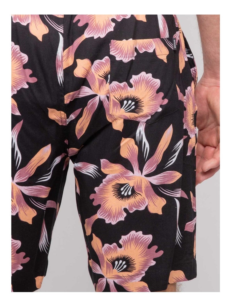 Bermuda fluide motifs BALI Noir - Kiabi