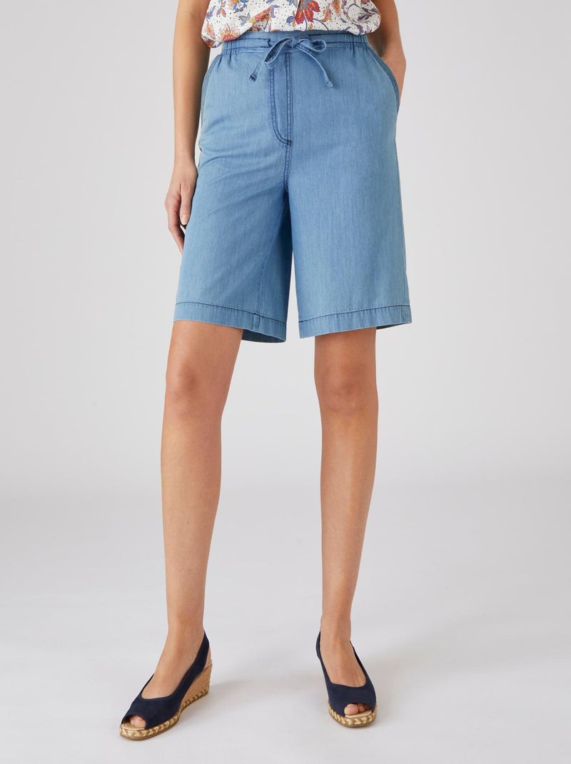 Bermuda fluide pur coton - Damart Bleu - Kiabi