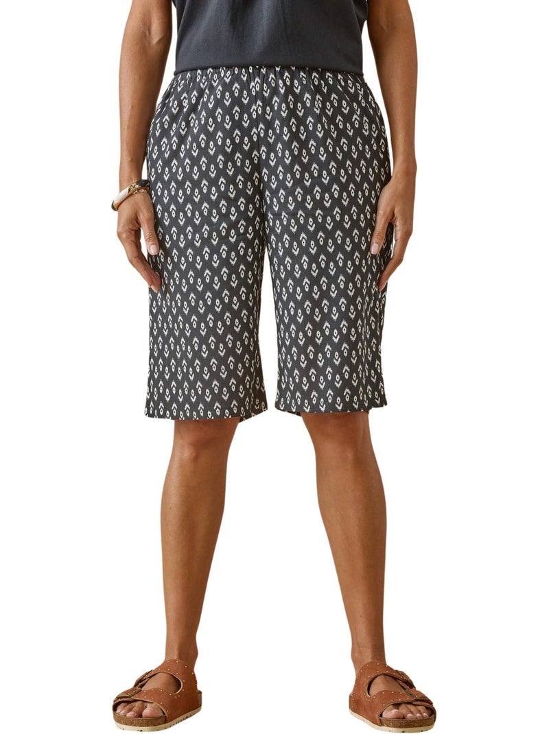 Bermuda fluide taille élastiquée - DAXON Noir Multicolore - Kiabi