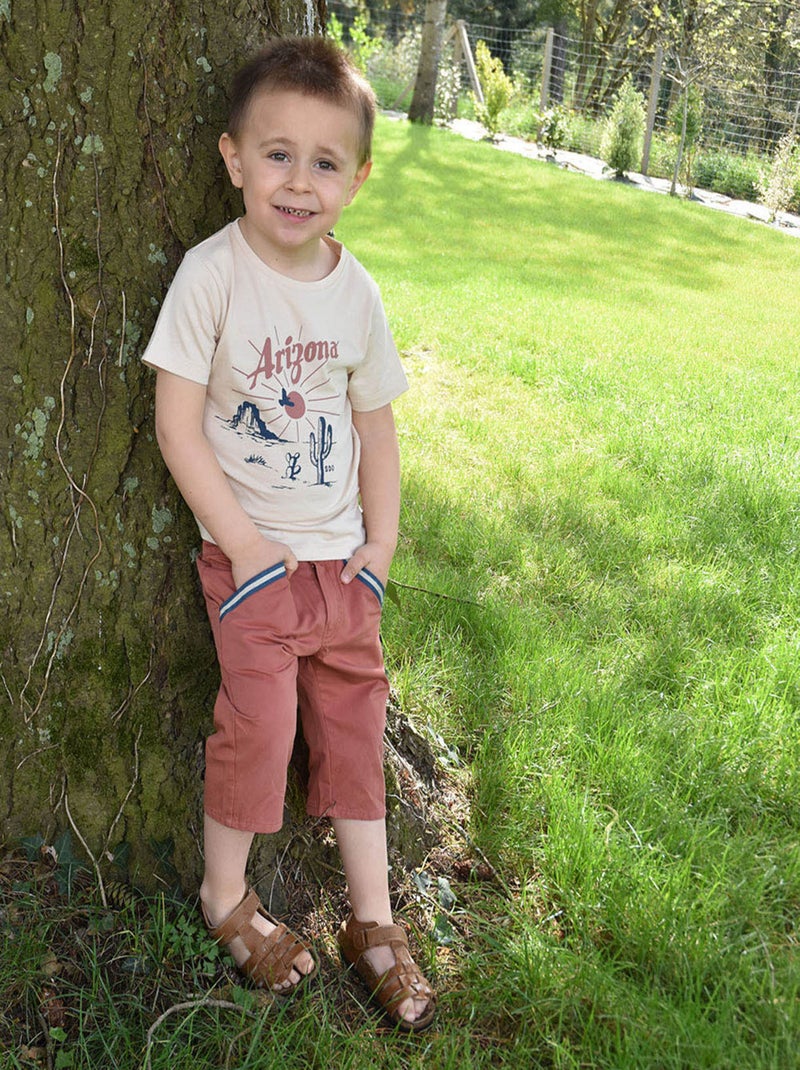 BERMUDA GIACOMO TWILL ENFANT Marron - Kiabi