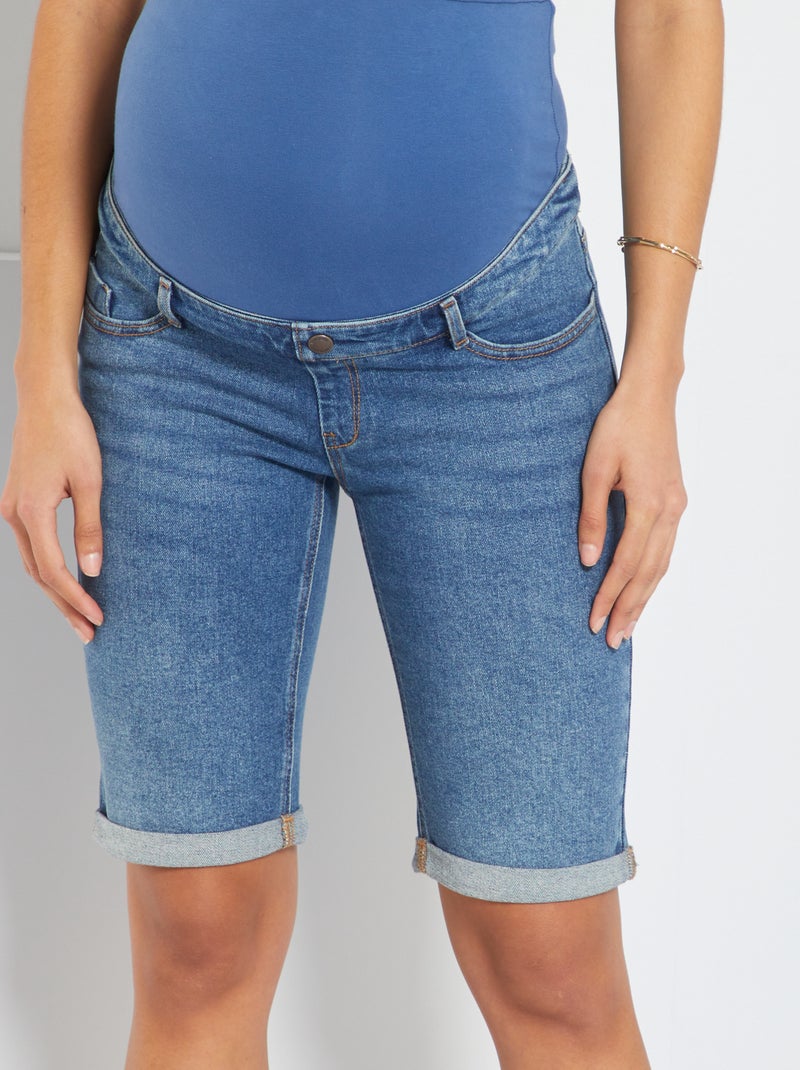 Bermuda grossesse en denim Stone - Kiabi