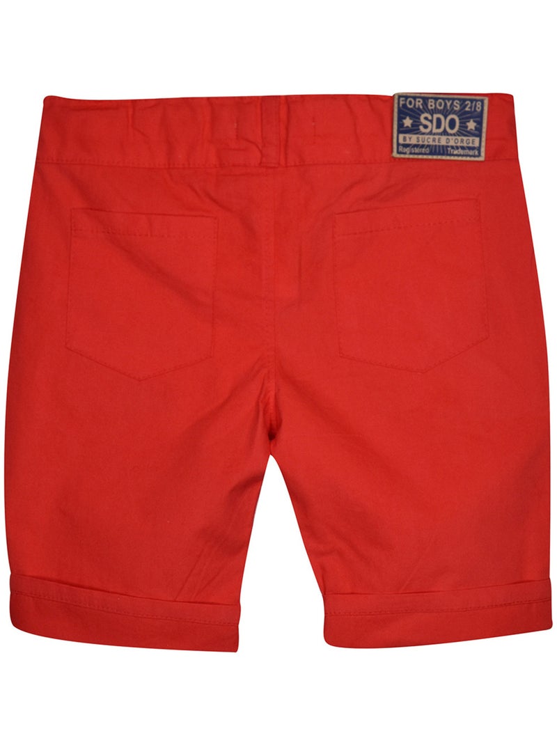 BERMUDA GUSTAVO POPELINE ENFANT Rouge - Kiabi