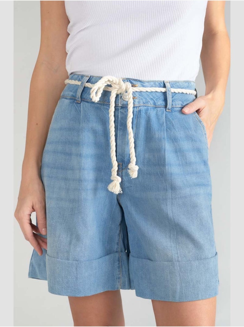 Bermuda HELLIA 'Le Temps Des Cerises' Bleu - Kiabi