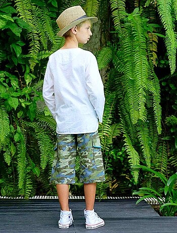 Bermuda Imprimé Camouflage / Lin ARCACHON - La Faute à Voltaire