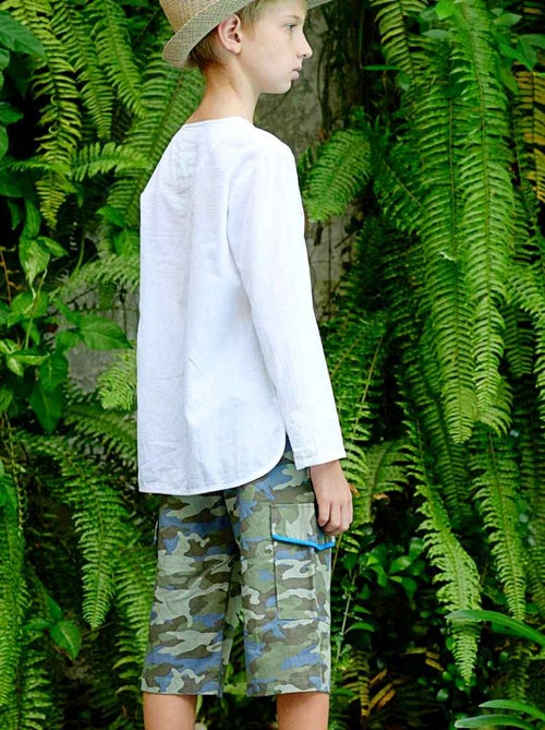 Bermuda Imprimé Camouflage  / Lin    ARCACHON - La Faute à Voltaire - Kiabi