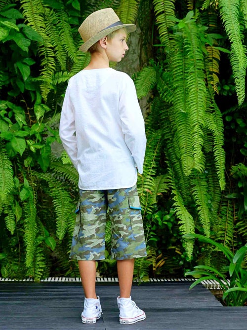 Bermuda Imprimé Camouflage  / Lin    ARCACHON - La Faute à Voltaire - Kiabi