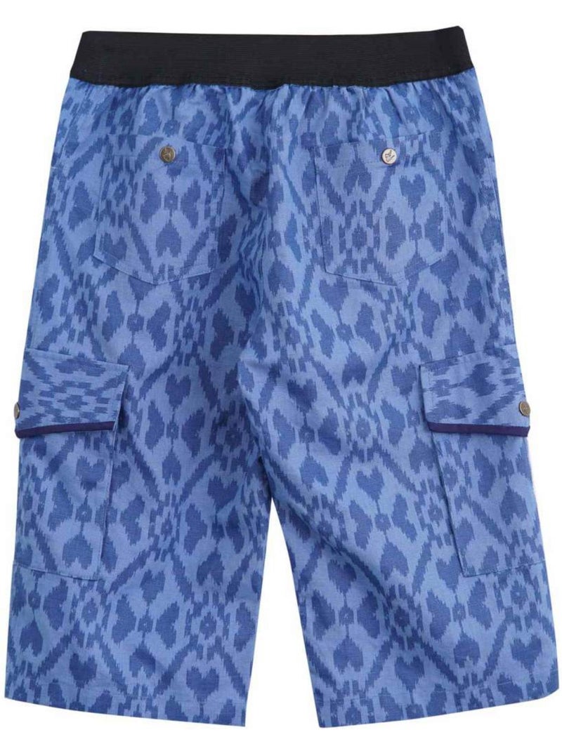 Bermuda  Imprimé Tie and Dye  Poches Cargo  ARCACHON - 'LA FAUTE A VOLTAIRE' Bleu - Kiabi