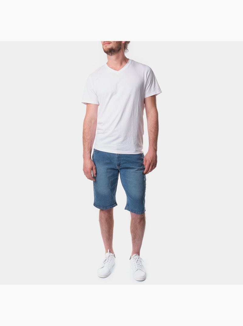 Bermuda jean Bleu clair - Kiabi