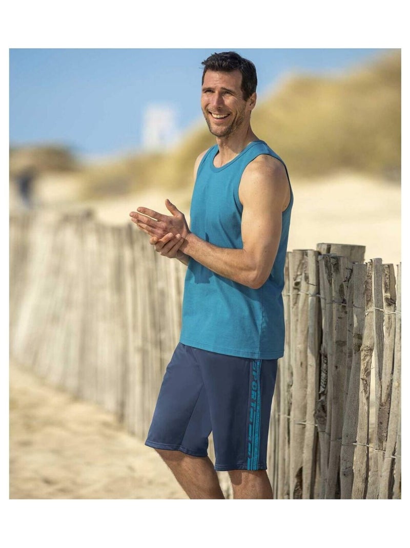 Bermuda Jersey Running   - ATLAS FOR MEN Bleu marine - Kiabi