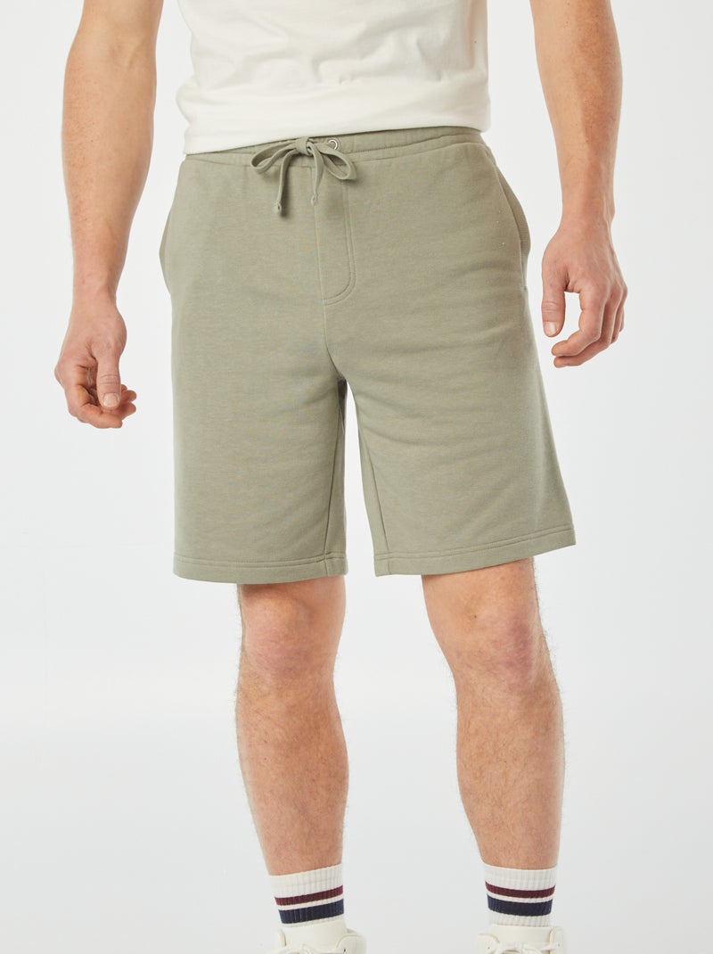 Bermuda jogging uni VERT - Kiabi