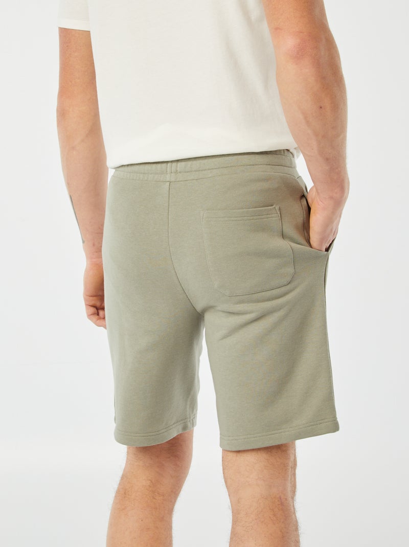 Bermuda jogging uni VERT - Kiabi