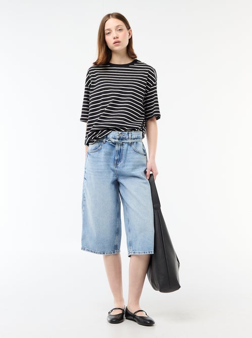 Bermuda large en jean - Kiabi