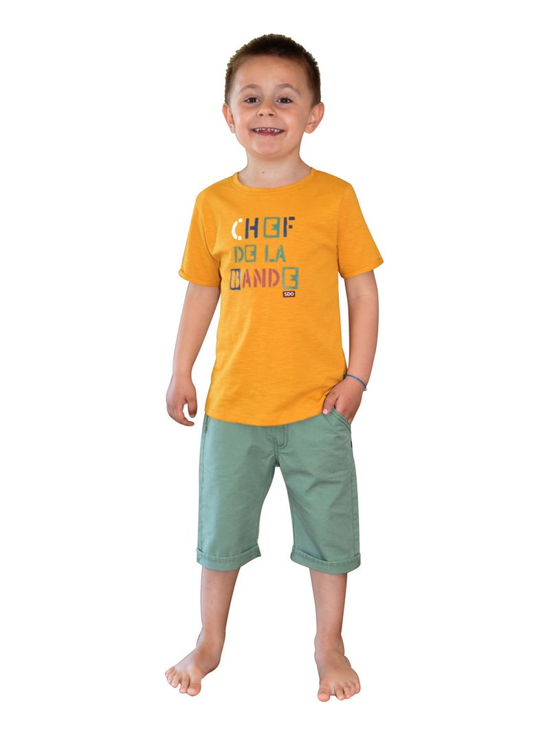 BERMUDA LAZARO TWILL ENFANT Vert - Kiabi